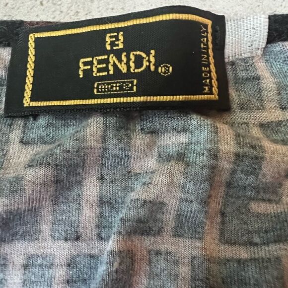 Fendi Vintage Zucca Logo Brown & Black checkered Top S/M - Picture 3 of 5